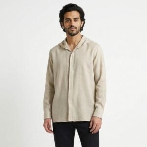 CHEMISE EN LIN BRODÉE AVEC CAPUCHE